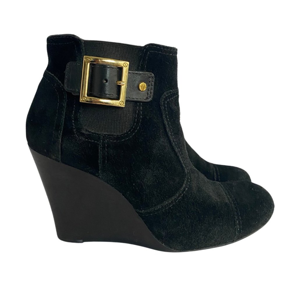 Tory Burch Suede Wedge Ankle Boot (10) Black